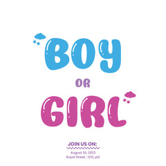 Boy Or Girl, Gender Reveal, Baby shower

