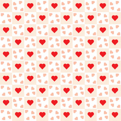 Seamless pattern. Red and white heart shape. Valentine's Day theme. For backdrop or fabric pattern.