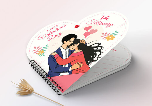 Heart Shape Valentine Notebook Planner