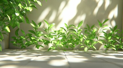 Gray shadow of leaves cast on a white wall, creating an abstract neutral nature-inspired background. Ideal for minimalist designs, with space for text or creative messaging.