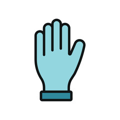 Obraz premium Gloves medical icon is a simple vector illustration of a pair of disposable gloves
