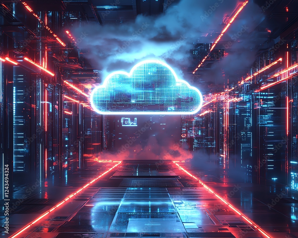 Aufkleber cloud technology in business