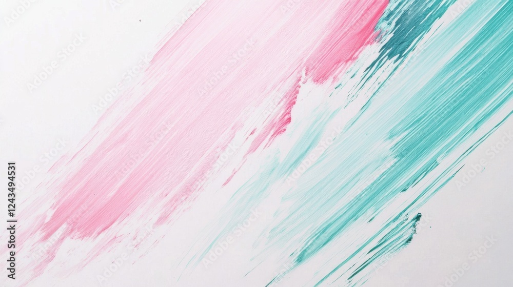 Poster colorful brush strokes on a clean white background creating a subtle artistic effect with gentle pas