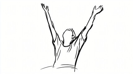 Joyful Line Art Transitions into Series of Expressions of Happiness with Clean Fluid Animation