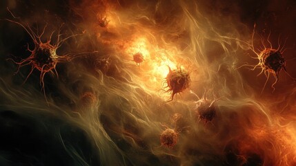 Abstract Background of Colorful Microorganisms in Cosmic Space