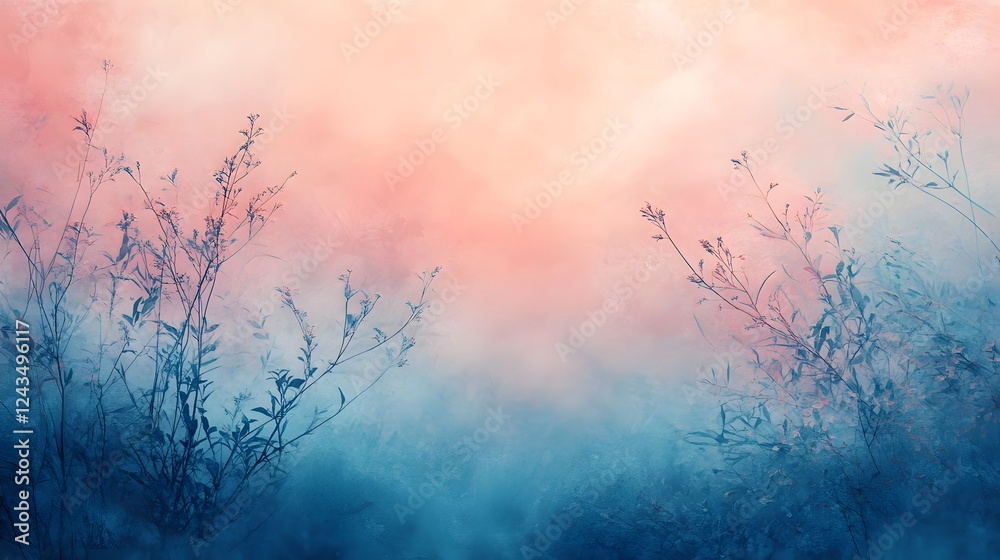 Poster ethereal pastel sky backdrop with dreamy gradient tones and soft natural effect calm and soothing di