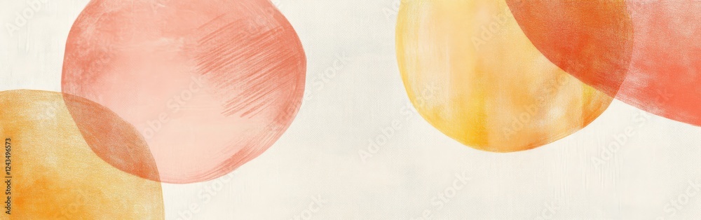 Poster Abstract pencil strokes create a vibrant design with warm tones and fluid shapes that evoke a playful atmosphere in a modern art style