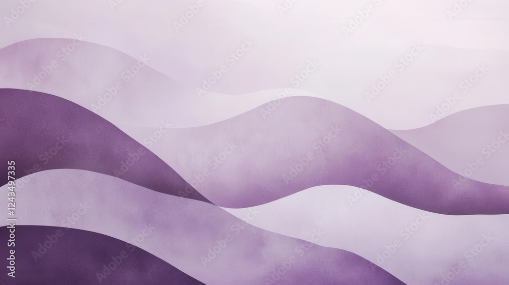 Aufkleber Soft and flowing abstract pattern in muted lavender tones creates a serene atmosphere perfect for modern decor and artistic expression