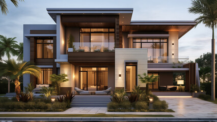 Obraz premium house in the evening