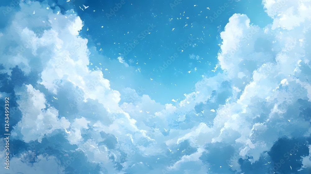 Poster captivating natural sky backdrop featuring a blend of soft subtle gradients that create a dreamy air