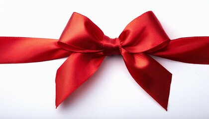 red ribbon bow on white background