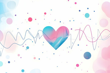 Heartbeat line forming a pulse shape in a medical-themed design