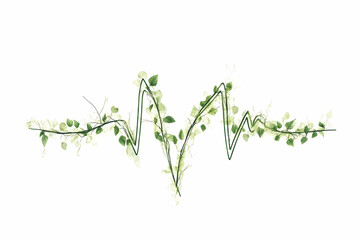 Heartbeat line forming a pulse shape in a medical-themed design