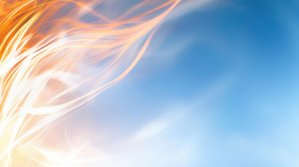 Obraz premium Abstract teal and orange light waves create dynamic and vibrant background