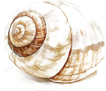 recommend clip art: Sea shell vector illustrations. Watercolor seashell isolated white background. Hand drawn watercolor painting shell.