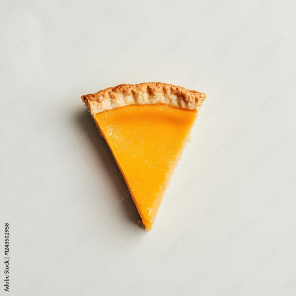 Poster delightful smooth pumpkin pie slice ready to be enjoyed on a clean surface for a cozy dessert experi