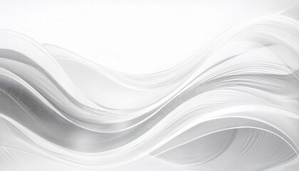 Fototapeta premium abstract flowing white wave pattern with fine curved line texture, modern minimalistic background for technology, design, and branding