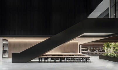 Modern Minimalist Office Interior with Sleek Design and Open Space