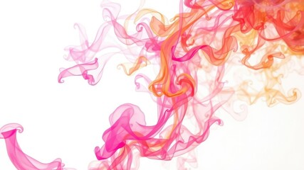 Obraz premium Vibrant swirls of colorful smoke billowing against a white background, toxic, isolated, gradient