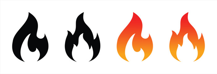 simple flame icon vector illustration © febrian