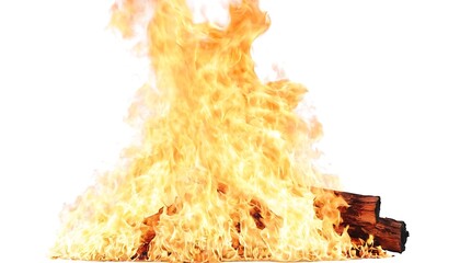 Hot Fire Effect with Glowing Flames Isolated. 4