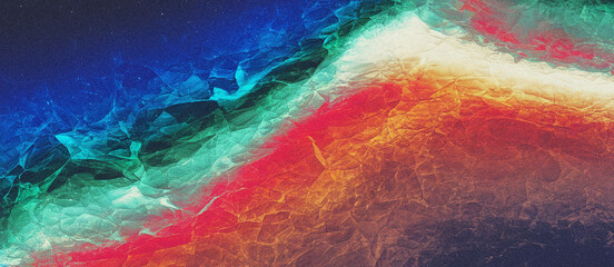 Abstract Grainy Gradient Background with Blue, Green, Red, White Iridescent Effect, Grainy Abstract Holographic Texture, Swirling Design