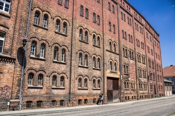 müllrose, deutschland - ziegelfassade der alten mühle