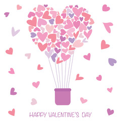 Valentine's Day card. Modern design with hearts. Design of advertising templates, banners, covers, labels, posters, flyers. Vector 