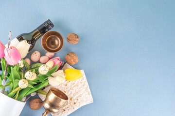 Pesah and Passover Jewish Spring holiday background