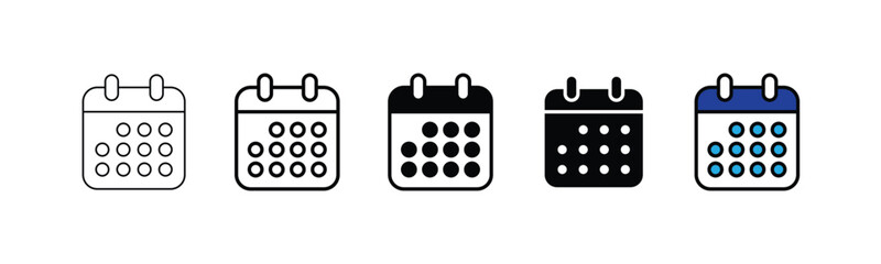 Calendar Icon collection. Set of calendar symbols. Meeting Deadlines icon. Time management .Appointment schedule flat icon