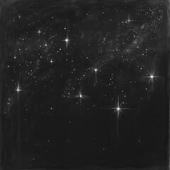 Fototapeta premium Constellation of stars shimmering in the night sky over a serene landscape observed from a quiet location