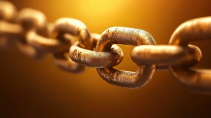 Fototapeta premium Intricate closeup of interlocking metal chain links, a study in strength and connection