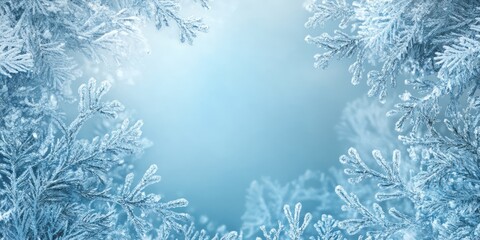 Frosty Branches Frame Winter Wonderland Scene