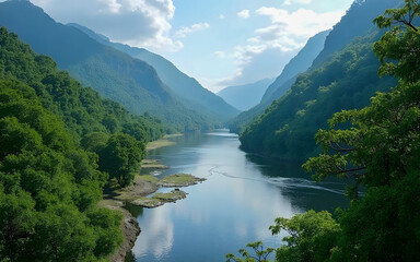river in the mountains