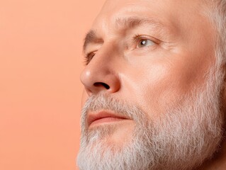 Obraz premium Timeless portrait, a study of man with distinguished white beard portrait