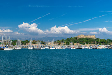 Port Vauban with Le Fort Carre in the background.