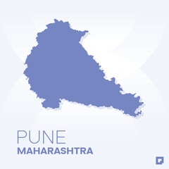 Obraz premium Pune vector map, Vector map of Pune, editable eps, AI files, Vector illustration of Pune vector map