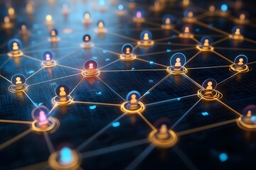 Digital Networking Connections for Online Communication and Data Exchange Concepts