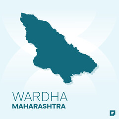 Obraz premium Wardha vector map, Vector map of Wardha, editable eps, AI files, Vector illustration of Wardha vector map