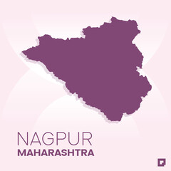 Obraz premium Nagpur vector map, Vector map of Nagpur, editable eps, AI files, Vector illustration of Nagpur vector map
