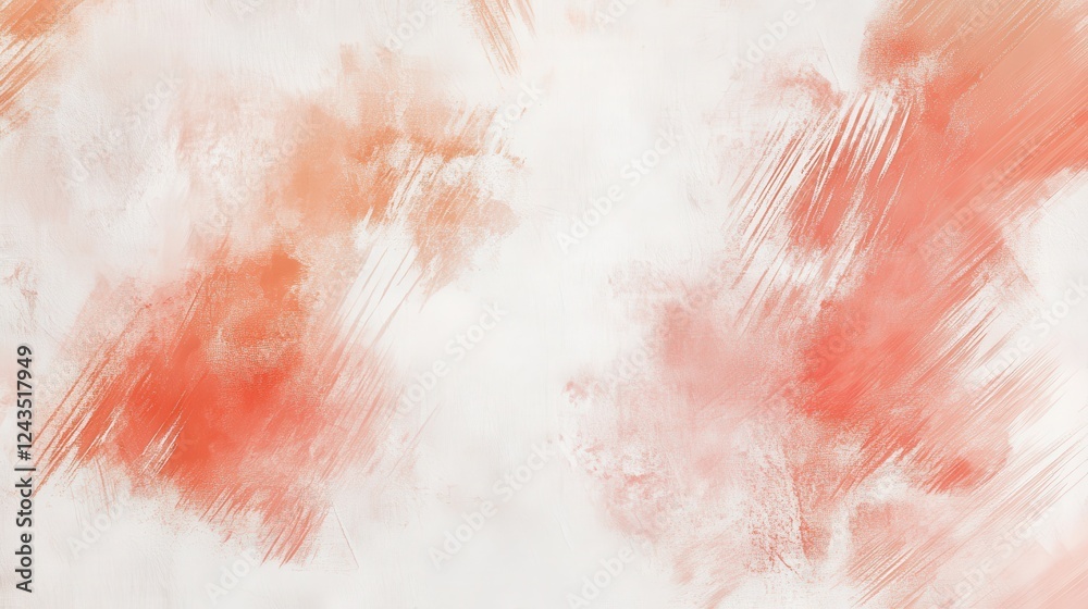 Poster minimalist canvas artwork featuring subtle pencil strokes and soft hues of orange and white, creatin
