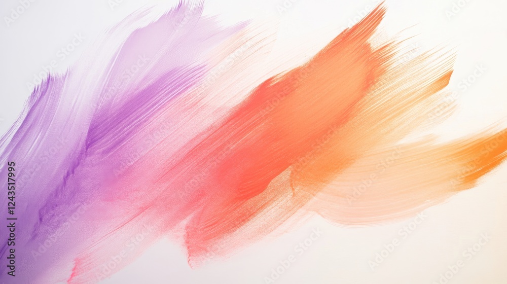 Aufkleber abstract brush strokes in vibrant hues create a striking visual on a minimalist background