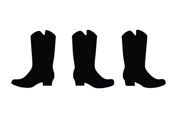 Cowboy Boot silhouette vector, Cowboy boot icon vector illustration 