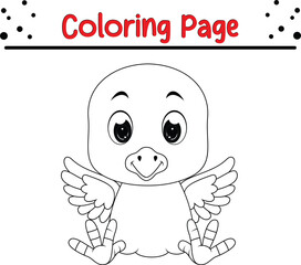 Cute Chick coloring book page