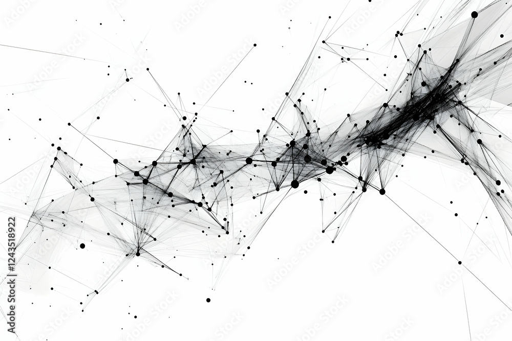 Poster abstract geometric background with connected dots and lines in a low-poly