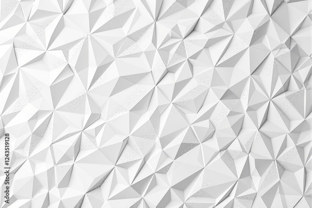 Poster Abstract geometric white background with triangular patterns.