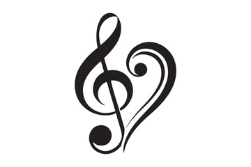 Heart music note logo