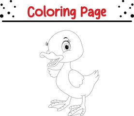 Baby Duck coloring book page