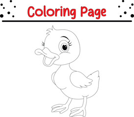 Baby Duck coloring book page