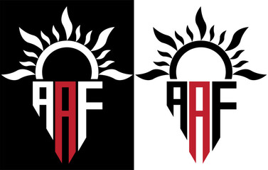 AAF Letter Logo Design. Initial letters AAF logo icon. Abstract letter AAF minimal vector logo design template.